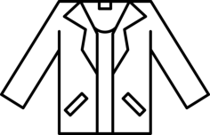 Masculine Jacket Outline Monoline Svg Vector, Free Vectors File